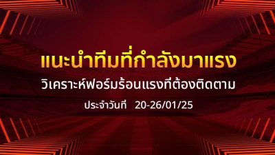 วิเคราะห์บอลวันนี้ กับฟอร์มร้อนแรงที่ต้องติดตาม วันที่ 20-260125